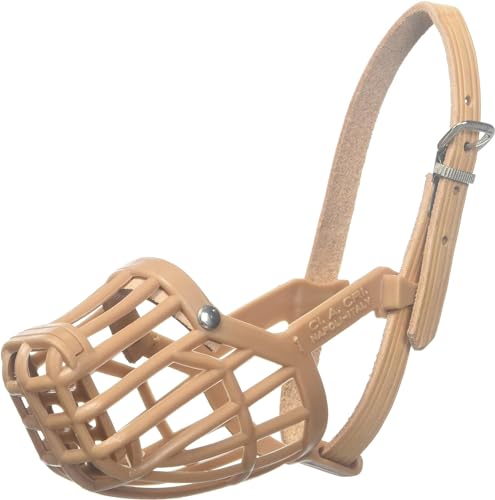 Leather Brothers Italian Basket Dog Muzzle (Size 2 / Tan)
