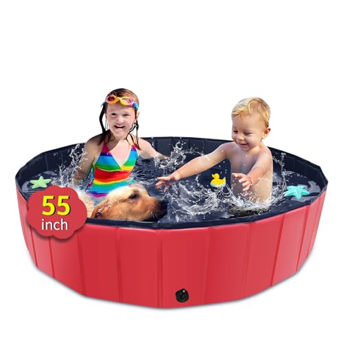 Foldable Dog Pool (55" / Red)