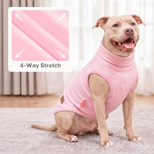2Pack Dog Sweater for Large Dog Fleece Sweatshirt Coat (XXX-Large (55-75lbs) / Pink Leopard)
