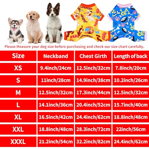 2PCS Dog Pajamas for Extra Small Xs Sized Doggie Pjs Clothes Puppy Onesies Outfits Pet Jammies Boy Girl Male Female Apparel Soft Strechy Paw Bone Print XS