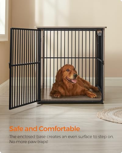 43.3" Dog Crate Furniture (Greige / 43.3"L x 29.9"W x 32.3"H)