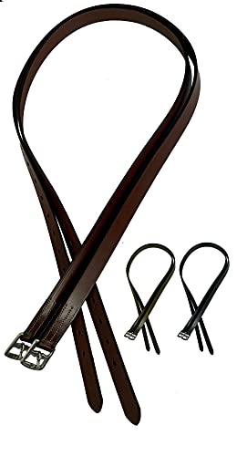 Genuine Leather English Stirrup Leathers (48 inch / Chestnut)