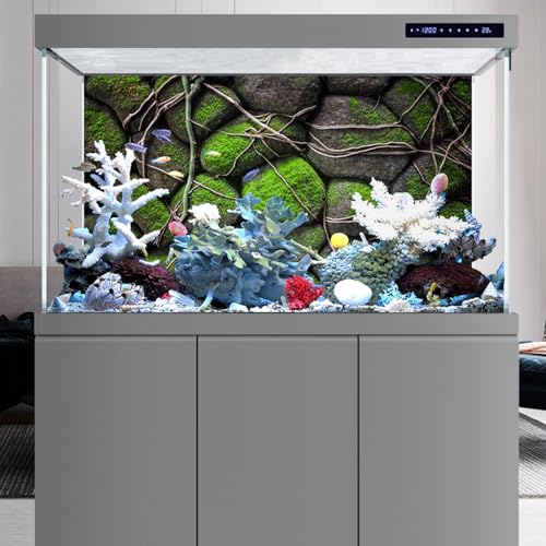 36x24 inches Stone Aquarium Background Rock Fish Tank Background Rocky Terrarium Background Vinyl (36x24in/90x60cm)