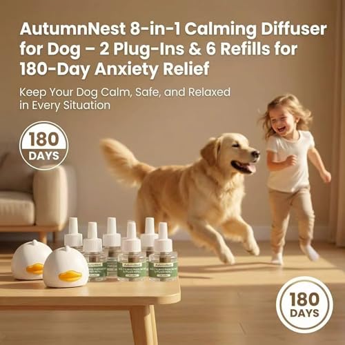 8-in-1 Dog Calming Diffuser Kit, 2 Plug-Ins & 6 Refills, 180-Day Supply (8 packs - Duck Diffuser)