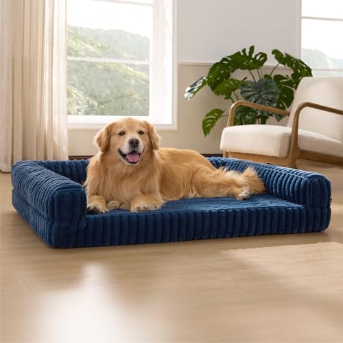 ComfyFleece® Memory Foam Orthopedic XL Plus Dog Bed 48" (Night Blue / 48.0"l X 35.0"w X 8"th)