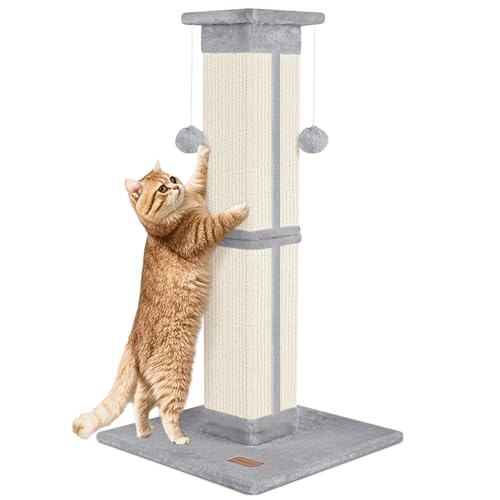 Cat Scratching Post 33 inch for Indoor Cats (Grey)