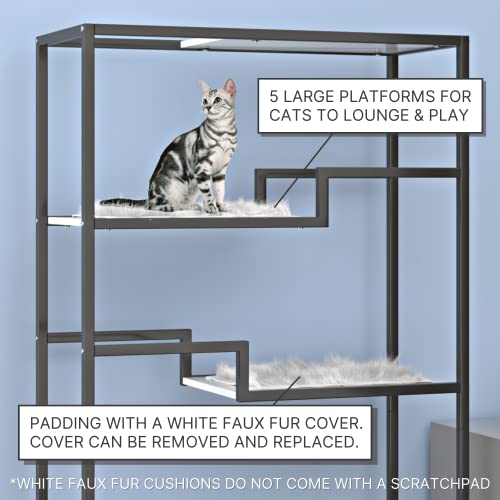 62 Inch Tall Metropolitan Cat Condo (Black Frame)