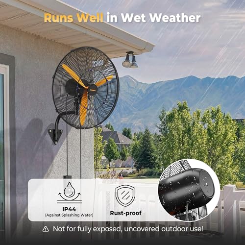 24 Inch Wall Mount Fan Oscillating Misting with 600D Oxford Cover