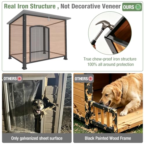 Heated Dog House Outdoor Insulated Dog Kennel for Small Medium Large Dogs