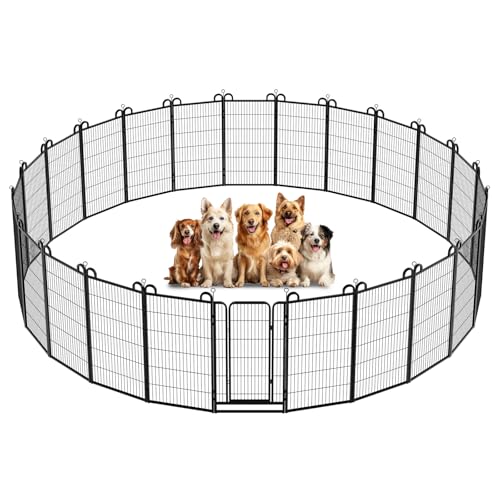 Dog Playpen Outdoor 24 Piece Panels Heavy Duty Dog Fence 47" (27"W x 47"H)
