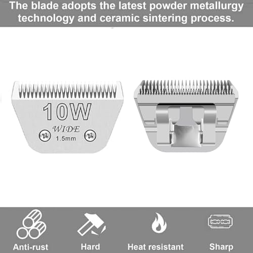 Wide Blade Dog Grooming Blades Compatible with Andis (3pcs/ #10w+30w+5fw)