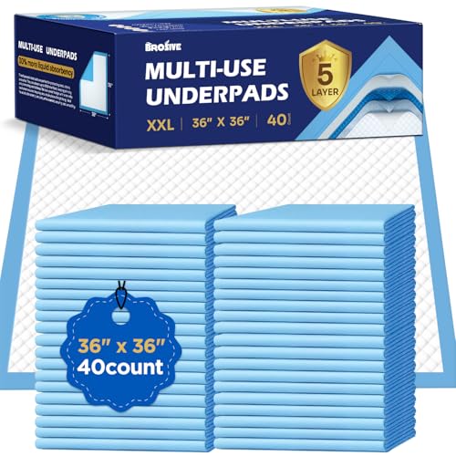 Bed Pads Disposable for Adults 36" x 36" (36" x 36"-40 Count)