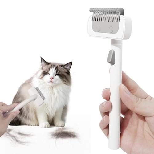 Cat Brush for Long Haired Cats (White - No Spray Comb)