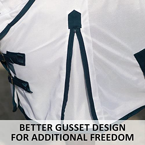 Soft Interlock Mesh II Horse Fly Sheets (Horse Size 61 / Pony Attached Neck Euro Surcingle / White)