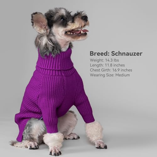Dog Sweater Long Sleeve Warm Knit Sweaters for Large Dogs Boy Girl (Purple / XXX-Large)
