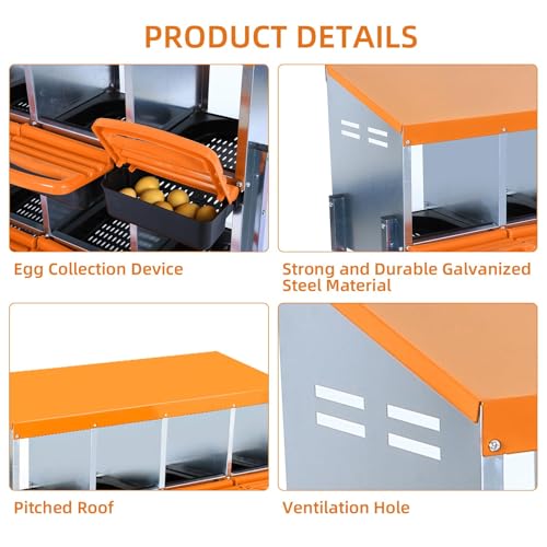 Chicken Nesting Boxes (56.7"L x 17.5"W x 10.8"H / Orange)
