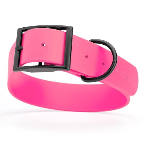 Biothane Waterproof Dog Collar Strong Coated Nylon Webbing with Black Hardware Odor