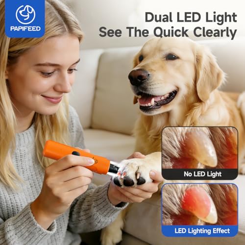 Dog Nail Grinder with LED Light (Orange Classic)