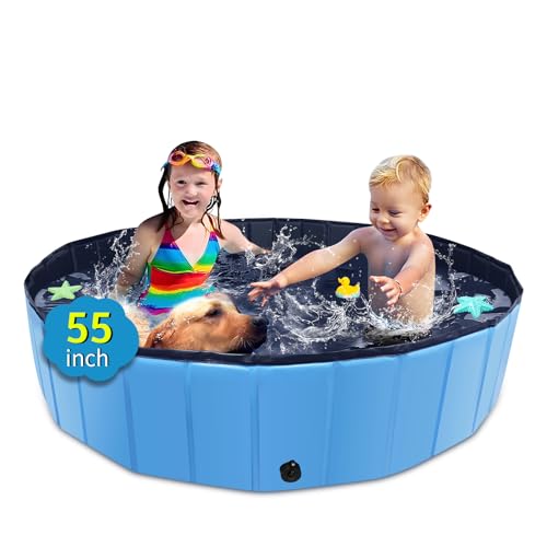 Foldable Dog Pool (55" / Blue)