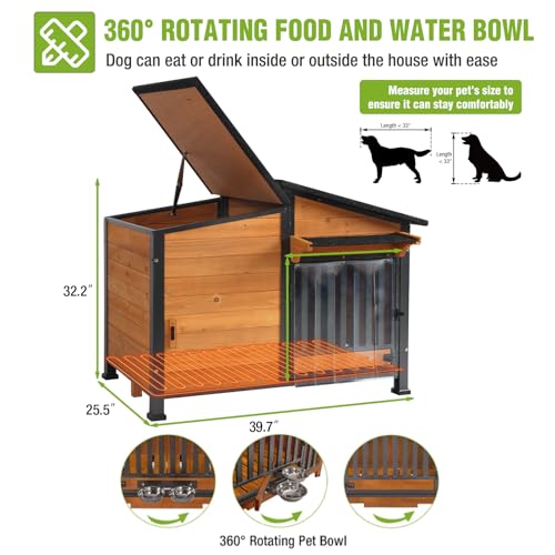 Heated Dog House Outdoor Dog Kennel with Safe Heated Pad