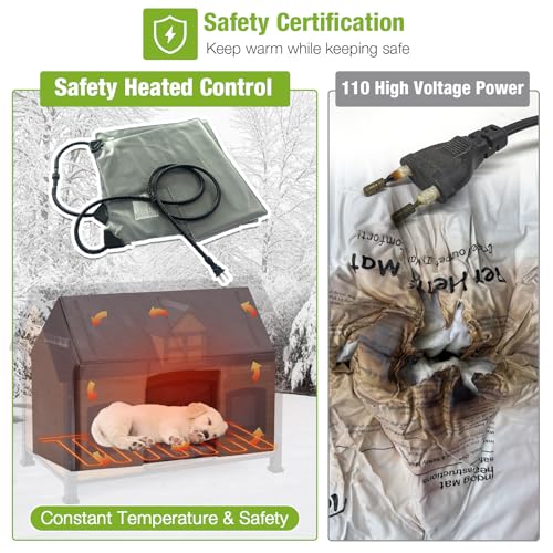 Outdoor Heated Dog House with Anti