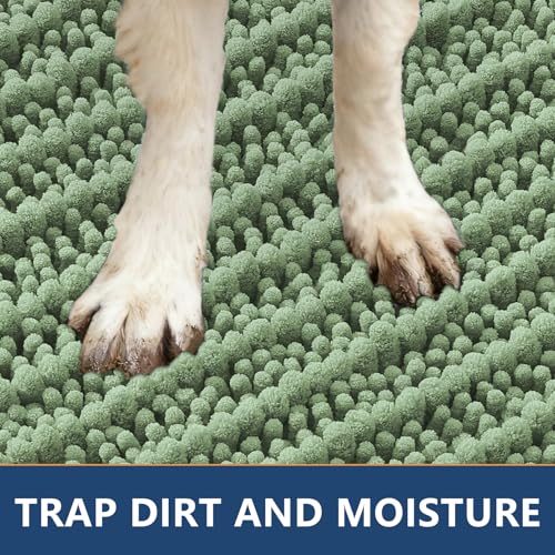 Dog Door Mat for Muddy Paws 36x24 (Layered-Olive Green / 36"X24")
