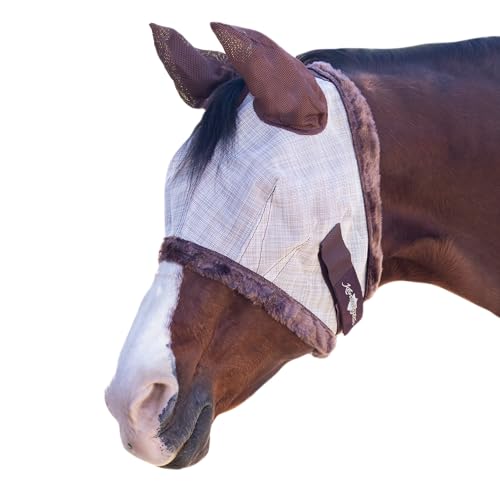 Horse Fly MASK with Fleece Ears and Forelock Hole (XL (Large Horse) / 500 - Desert Sand)