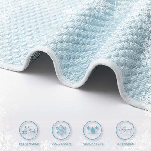 Dog Sleeping Pad & Pet Cooling Mat (28" x 22" / BlueWhite)