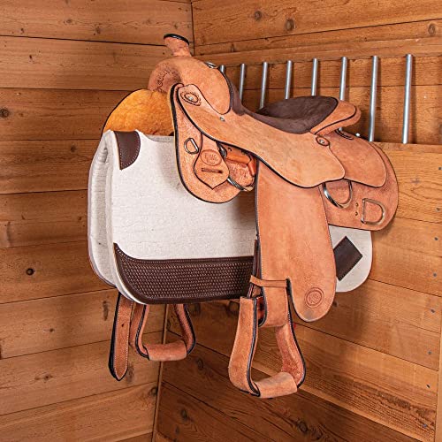 Saddle Rack with Pad Bar for Horse Enthusiast (Portable Rack w/Single Pad Rack / Black)