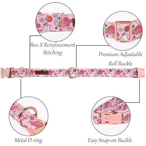 Halloween Dog Collar with Sailor Bow (Flower Ghost(Sailor Bow) / X-Small (Pack of 1))