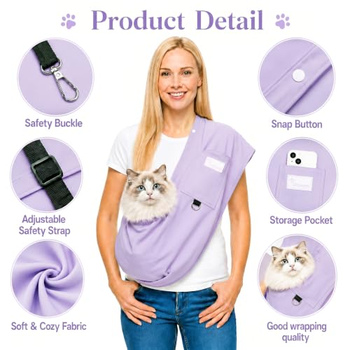 Ice Silk Dog Sling Carrier (Purple / Large)