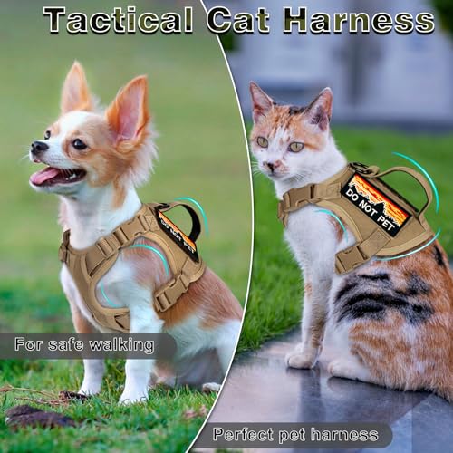 Tactical Cat Harness and Leash Set (L / Khaki+Leash)