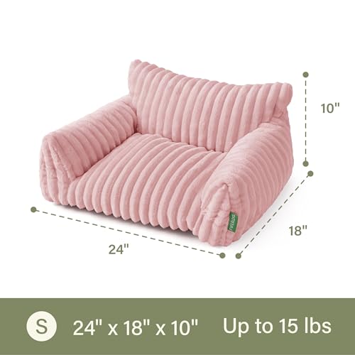 Cute Couch Bed for Pets (24.0"L x 18.0"W x 10.0"Th / Pink)