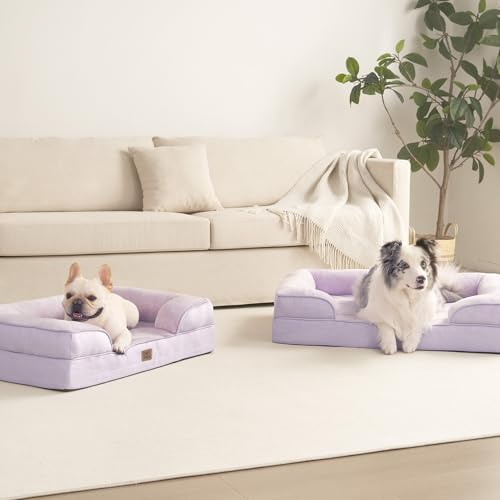 Orthopedic Dog Beds Large Sized Dog (Lilac / 41.0"l X 27.0"w X 6.5"th)