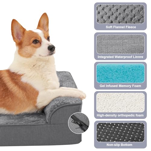 Dog Beds for Small Dogs (Fluffy Style-Dark Grey / XXL(44"x32"x3"))