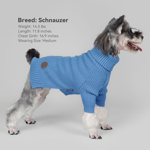 Dog Sweater Long Sleeve Warm Knit Sweaters for Large Dogs Boy Girl (Light Blue / XX-Large)