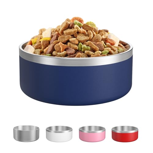 Stainless Steel Dog Bowls (Medium / Dark blue)