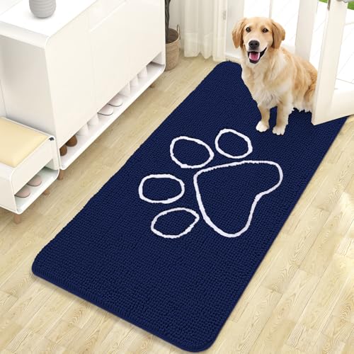 Dog Door Mat for Muddy Paws 47x24 (Navy Blue / 47" X 24")