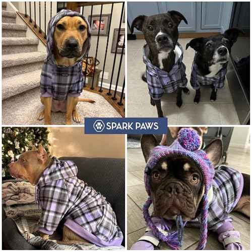 Dog Hoodie Buttery (Purple Plaid / Small)