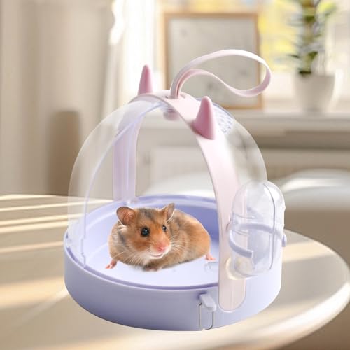 Portable Hamster Cage with Water Bottle (【Purple】)