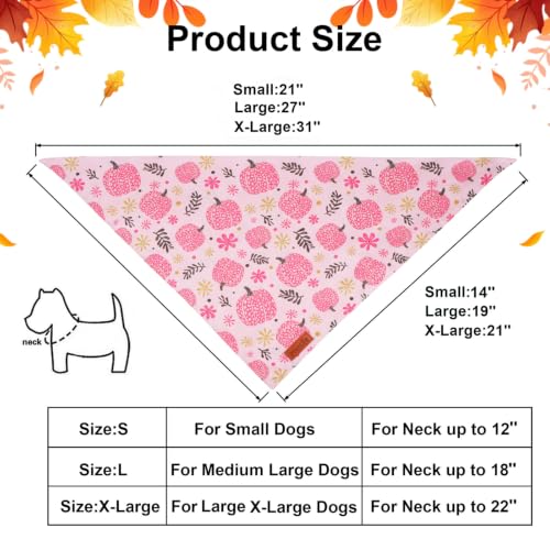 Pink Fall Dog Bandanas (Large / Fall-1)