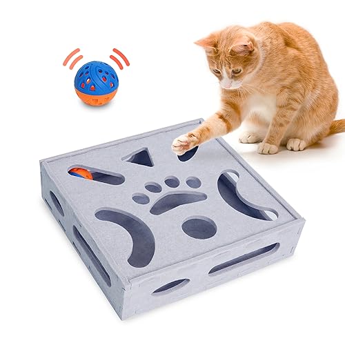 Felt Cat Puzzle Toy (Cat Puzzle Toy Box / Grey)