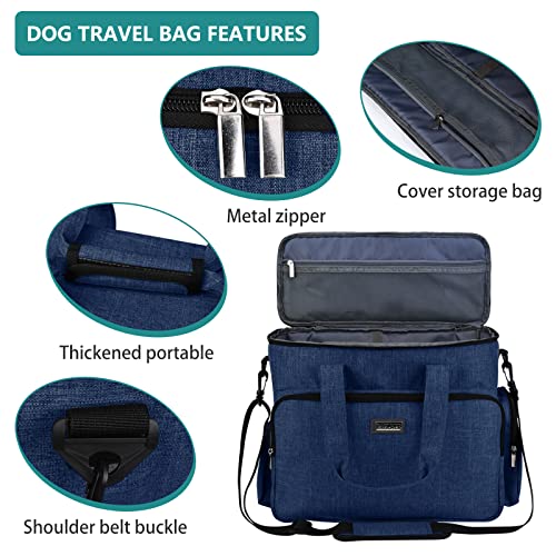 Dog Travel Bag (Dark Blue / Large)