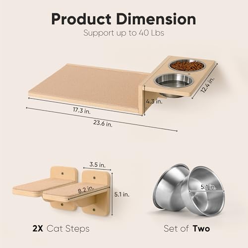 Cat Wall Shelves (Light Wood Color)
