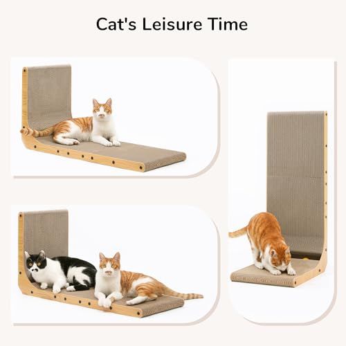 Cat Scratcher for Indoor Cats (1 Pack 32.7 in Wood Color)