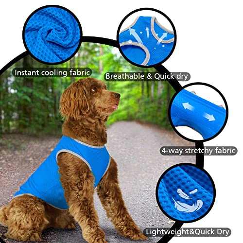 2 Pack Cooling Shirts for Dogs (XL(chest:15.5-18.5") / Blue&Grey)