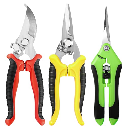 3 Pack Garden Pruning Shears Scissors Clippers (Multicolor)