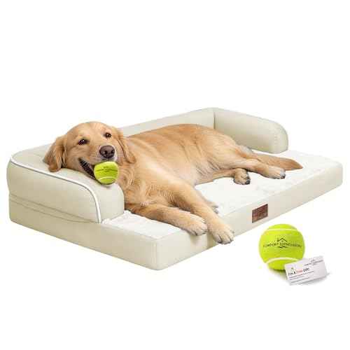 Orthopedic XL Dog Bed for Large and Extra Large Dogs (Beige / 42"L x 30"W x 7.5"Th)
