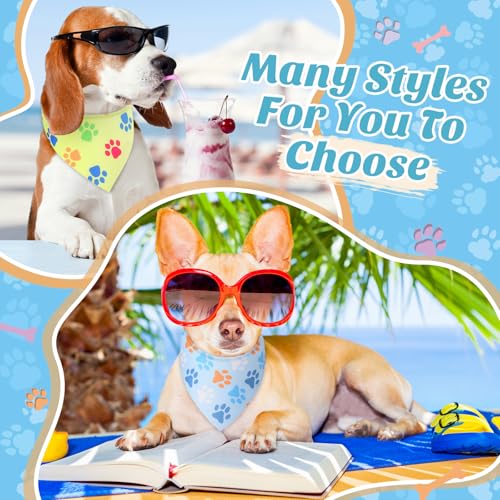50 Pcs Paw Dog Bandanas Bulk (Paw Pattern / 31.5 x 21.7 x 21.7 Inch)