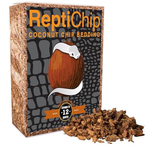ReptiChip Reptile Bedding Loose Coconut Chip 12 Quart Coco Husk Substrate Mulch for Snake Habitat (12 Quart)